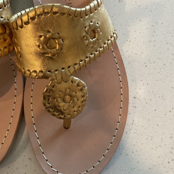 10.5 🔖 JACK ROGERS Women's Jacks Slip-On Flat Sandals Platinum Gold- - Picture 6 of 11